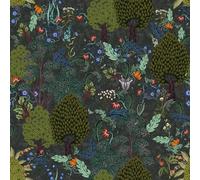 VEELIKE Papier Peint Forêt Vert Foncé Jungle Tropical Papier Peint Adhesif Mural Decoratif Chambre Salle de Bain 44,5 cm × 300 cm Papiers Peints Floral Vintage Rouleau Adhesif pour Meuble Salon