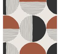 VEELIKE Papier peint géométrique bohème orange brûlé pour chambre à coucher, salle de bain, art déco du milieu du siècle, décoration murale moderne, papier contact à motifs géométriques, amovible