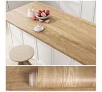 VEELIKE Papier Peint Imitation Bois Chêne Rustique Vintage Papier Adhesif pour Meuble Bois Clair Chêne 40 cm x 300 cm Revetement Plan de Travail Cuisine Table à Manger Salle de Bain Armoire Lavable
