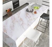VEELIKE Papier Peint Marbré Blanc Doré Mat 60 cm × 300 cm Revetement Plan de Travail Cuisine Lavable Epais Papier Peint Adhesif Mural Marbre Doré Décoration Cuisine Papiers Peints Salle de Bain