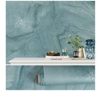 VEELIKE Papier Peint Marbre Blu Vintage Papier Adhesif Marbre Papiers Peints Cuisine Lavable Mural Papiers Peints Adhesif Mural Salon Épaissir Autocollant Decoratif Salle de Bain 40cm×300cm
