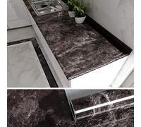 VEELIKE Papier Peint Marbre Brun Papier Autocollant Marbre Noir Clair Rouleau Adhesif Decoratif Salle de Bain Papier Adhesif Marbre Papier Adhesif Revêtement Plan de Travail Cuisine Lavable 40cmx300cm