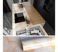 VEELIKE Papier Peint Marbre Jaune 40cm x 900cm Papier Adhesif Marbre Auto-adhésif Papier Adhesif pour Meuble Cuisine Imperméable Papier Peint Adhesif Decoratif Vinyl Adhesif Salle de Bain Toilette