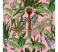 VEELIKE Papier peint tropical rose à coller et à peler, papier peint autocollant pour chambre d'enfant, salon, 45 x 300 cm, papier peint autocollant rose pour murs de salle de bain