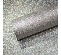 VEELIKE Rouleau de papier peint autocollant à paillettes argentées holographiques 39 x 90 cm pour chambre à coucher, murs et armoires