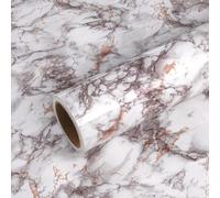 VEELIKE Papier Peint Marbre Vinyle Adhesif Rouleau Adhesif Decoratif Blanc Gris Papier Adhesif pour Meuble Cuisine Papier Peint Adhesif Mural Revêtement Plan de Travail Adhésif 40cm x 300cm
