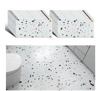 VEELIKE Sol PVC Adhesif Terrazzo Blanc Dalle PVC Adhesive Sol Salle de Bain Carreaux Adhesif Cuisine Carrelage Adhesif Sol Chambre Sticker pour les Toilettes Dalle Garage 1.5mm 60cm×30cm 24 Pièces