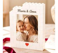 VEELU Bloc de Construction Personnalisé Maman Cadeau Fete des Meres Brique de Construction avec Photo & Texte Bloc de Construction Photo Idee Cadeau Fete des Mere Anniversaire Noël