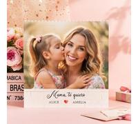 VEELU Bloc de Construction Personnalisé Maman Cadeau Fete des Meres Brique de Construction avec Photo & Texte Bloc de Construction Photo Idee Cadeau Fete des Meres Anniversaire Noël