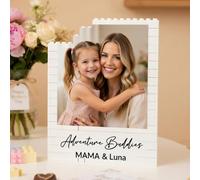 VEELU Cadeau Fete des Meres Bloc de Construction Personnalisé Maman Brique de Construction avec Photo & Texte Bloc de Construction Photo Idee Cadeau Fete des Meres Anniversaire Noël