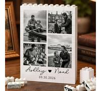 VEELU Cadeau Fete des Peres Bloc de Construction Personnalisé avec Photo Cadeaux Papa Brique de Construction avec Texte Idee Cadeau Fête des Peres Anniversaire pour Papa Homme