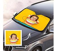 VEELU Pare Soleil Voiture Pare Brise Avant Personnalisé Votre Photo, Protection Avant Parfaite Contre Les Rayons UV et la Chaleur dans Votre Voiture, Magnétique, Pliable 70 * 130cm