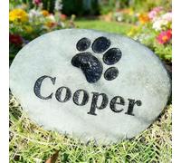 VEELU Plaque Funéraire Personnalisée pour Chien et Chat, Pierre Commémorative en Galet Naturel avec Texte, Marqueur de Tombe pour Jardin et Cimetière, Cadeau de Souvenir pour Perte d'animal