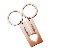 VEELU Porte Clef Personnalisable Scannable Spotify Code Coeur en Acier Inoxydable Porte Clé Personnalisé Musique Cadeau pour les Couples Femmes Maman