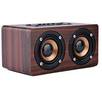 Veemoo Enceintes en Bois sans Fil Bluetooth Haut-Parleur Portable Stéréo Haut-parleurs 10W 8 Heures de Récréation avec Mic AUX pour iPhone iPod iPad Samsung LG HTC PC MP3