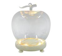 Veemoon 1 Cloche de Noël en Verre avec Base en Bois - Pots et Bouteilles décoratifs en Verre pour Exposer des Objets de Collection, des Figurines ou Ranger Fleurs - 17,5 x 13,5 x 13,5 cm