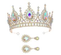 Veemoon 1 Ensemble Boucles D'oreilles Pour Les Femmes Couronnes De Mariée Pour Mariage Décoratif Diadème Pour Les Femmes Future Mariée Décorations Célibataire Strass