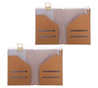 Veemoon 1 ensemble de recharges pour carnet de voyage, une pochette kraft | Chemises en papier kraft, pochettes transparentes à fermeture éclair et pinces à reliure en forme de cœur pour organiser