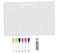 Veemoon 1 ensemble Tableau Mémo Effaçable à Sec Transparent Acrylique de Planification de Bureau avec Marqueurs et Accessoires pour Organiser Vos Tâches Hebdomadaires et Mémos
