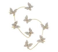 Veemoon 1 Paire Boucle D'oreille Filles Accessoire Bijoux Manchette Boucles D'oreilles Pour Femme Floral Ailes Poignets D'oreille Strass