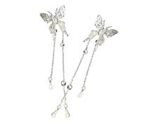 Veemoon 1 Paire Boucles D'oreilles à Pendant Boucles D'oreilles Décoratives Pour Femmes les Bijoux Femmes Silver Aiguille En S925