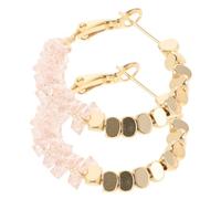 Veemoon 1 Paire Boucles D'oreilles En Cristal Creux Boucles D'oreilles Pendantes Boucles D'oreilles Créoles Cercle Boucles D'oreilles Enveloppées Strass S'orienter Cuivre