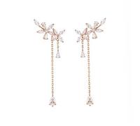 Veemoon 1 Paire boucles d'oreilles pendantes pour femmes werchristmas poeles pink fashion present rose fleurs Boucles d'oreilles enveloppées boucles d'oreilles de printemps pour femmes cuivre