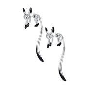 Veemoon 1 Paire Boucles D'oreilles Renard Mignon Goujons Boucles D'oreilles à La Mode Boucles D'oreilles Pendantes Délicates Pour Femmes Cuivre Argenté Blanche
