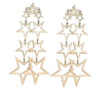 Veemoon 1 Paire Boucles Oreilles Pendantes Étoile Dorées pour Femme Accessoire de Mode et Original Parfait pour Port et Occasions Spéciales