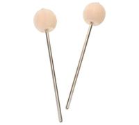 Veemoon 1 Paire de Maillets pour Grosse Caisse en Bois Massif Accessoire de Pédale de Batterie Vintage Tête Dure en Bois Naturel Remplacement Maillet Percussion Adapté à Tous Niveaux