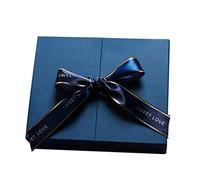 Veemoon 1 Pièce boite cœur étui d'emballage Valentin forme Carte compartiment Dons coffrets coffret nœud coffret en carton papier carton Bleu