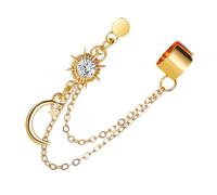Veemoon 1 Pièce Boucles D'oreilles Vintage Pour Étalon Boucles D'oreilles Une Pièce Clip D'oreille En Chaîne Accessoire D'oreille Créatif Clip D'oreille Créatif Clou D'oreille Doré Alliage