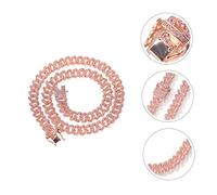 Veemoon 1 Pièce Collier Chaîne Cubaine Déclaration Chaîne D'or Étiqueter Collier Homme Pendentif Collier Pour Hommes Bijoux Pour Hommes Chaîne Rétro Alliage Rose