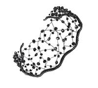 Veemoon 1 Pièce Diadème Tissé Noir Accessoire de Mariage Élégant Bandeau Maille avec Décor de Cheveux pour Spectacles et Performances