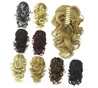 Veemoon 1 Pièce Pince à Queue de Cheval Bouclée avec Clip Extension de Cheveux et Filles Couleur