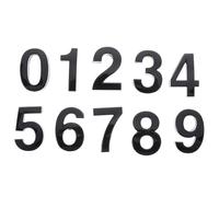 Veemoon 10 Autocollants Chiffres 3D Adhésifs Noirs 5 CM Lot de 10 Numéros Décoratifs en Plastique ABS Résistant et Imperméable pour Porte Boîte aux Lettres et Signalétique