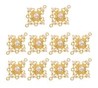 Veemoon 10 Breloques Pendentifs de Croix Style Baroque Perles Dorées, Accessoires Bijoux DIY pour Colliers et Boucles D’oreilles, Charms Occidentaux pour Création Artisanale, Lot de 10