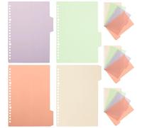 Veemoon 10 Ensembles D'onglets de Classeur en Pp Colorés, Séparateurs Rapides pour Cahier A5, Design Créatif 4 Feuilles, pour Planificateurs et Recherches
