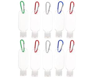 Veemoon 10 Ensembles Flacon de Voyage Rechargeable 30 Ml en Pet Crochet Suspendu, Facile à Utiliser pour Activités Sportives et Plein Air Couleur Aléatoire
