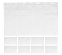 Veemoon 10 Feuilles Pages de Collection de Pièces de Monnaie Feuilles pour Classeur de Collectionneur PVC Transparent 42 Pochettes par Feuille pour Collectionneurs de Pièces et Monnaies