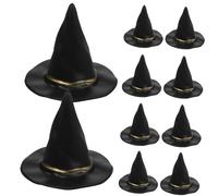 Veemoon 10 Mini Chapeaux De En Plastique - Petits Chapeaux Halloween Noir - Accessoires Idéaux Pour Décorations De Fête Et Costumes Enfant