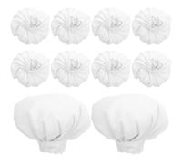 Veemoon 10 Mini Toques de Chef Blanches en Tissu Doux, Accessoires Miniatures pour Poupées, Loisirs Créatifs et Décoration de Maison de Poupée, Taille Large, Lot de 10 Pièces