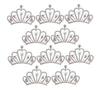 Veemoon 10 Pièces Appliques Couronne Strass Miniatures Cristal pour Créations DIY Bijoux et Accessoires Cheveux Élégants