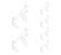 Veemoon 10 Pièces Aquarium Fish Food Feeder Cups with Acrylic Suction Holders Transparent Fish Feeding Tool for Worms and Aquatic Plant Decoration in Home Tanks