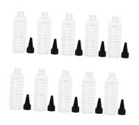Veemoon 10 pièces Bouteilles Squeeze Transparentes avec Échelle Lot de Flacons Plastique Réutilisables pour Voyage Capacité pour Lotion Shampoing et Cosmétiques