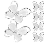 Veemoon 10 Pièces Breloques Papillons en Alliage Argenté pour Nail Art Diy, Décoration D'ongles 3d Cristaux Brillants, Accessoire Élégant et Scintillant
