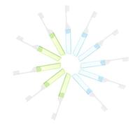 Veemoon 10 pièces Brosse à Dents de Voyage Brosse à Dents Souple Ergonomique pour Camping et Usage Bleues Vertes