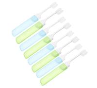 Veemoon 10 pièces Brosse à Dents de Voyage Lot de Brosses à Dents Portables Bleues Vertes pour Camping et Déplacements Poils Souples et Design Pratique pour Nettoyage