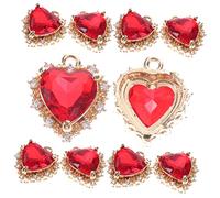 Veemoon 10 Pièces charmes de boucle d'oreille bijou menagere Chaînes de collier Pendentifs DIY bracelet atsem present décors de bracelet boucles d'oreilles ornements cuivre rouge