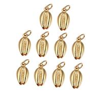 Veemoon 10 pièces Charms Coquille Acier Inoxydable Doré Pendentifs Suspendus pour Fabrication de Bijoux DIY Accessoires de Collier et Bracelet Léger et Élégant